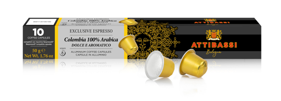 Picture of ATTIBASSI NESPRESSO TUBE COLOMBIA  X 10  CAPSULES